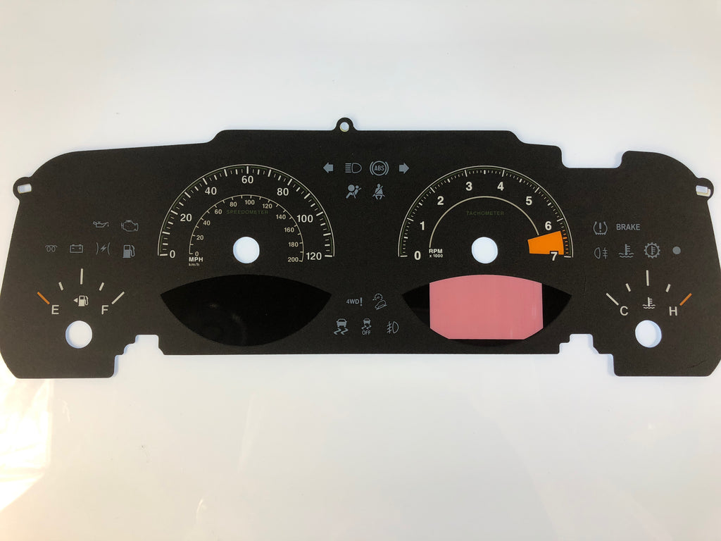 2006-2013 Jeep Patriot MPH Conversion Gauge Face With One Digital Information Screen